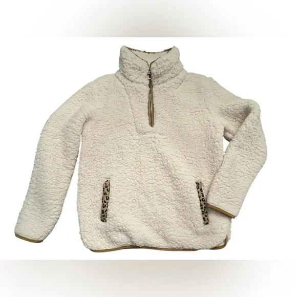 EUC Women’s Thread & Supply Pullover Sweater in Ivory Leopard Size Small. - Picture 2 of 9